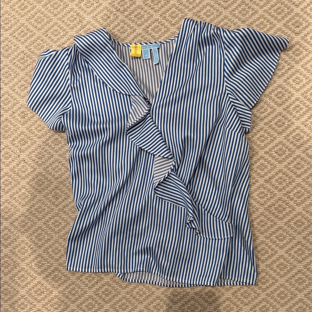 Draper James Blue Striped Women's Top